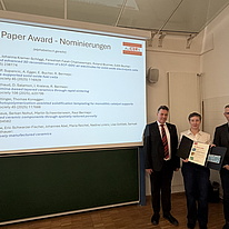 Thomas Konegger, Edith Bucher (MUL, übernimmt für Barbara Buxbaum den Preis), Klaus Reichmann